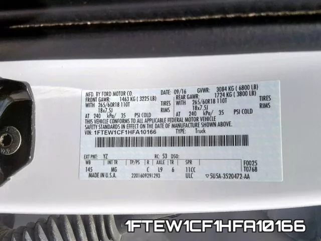 1FTEW1CF1HFA10166 фото 2