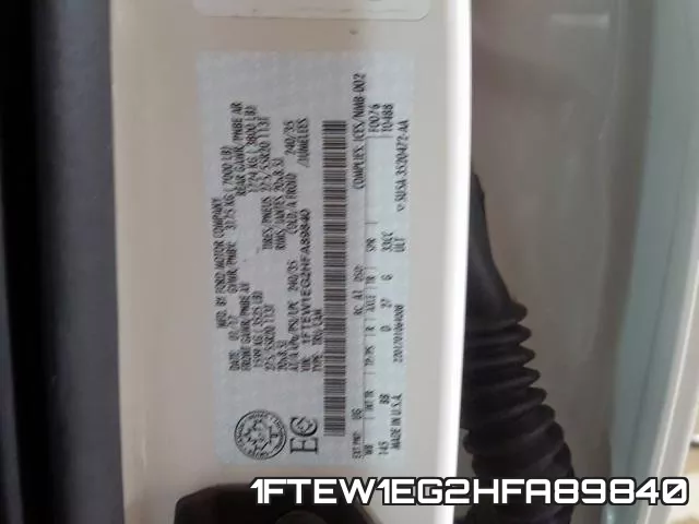 1FTEW1EG2HFA89840 фото 2