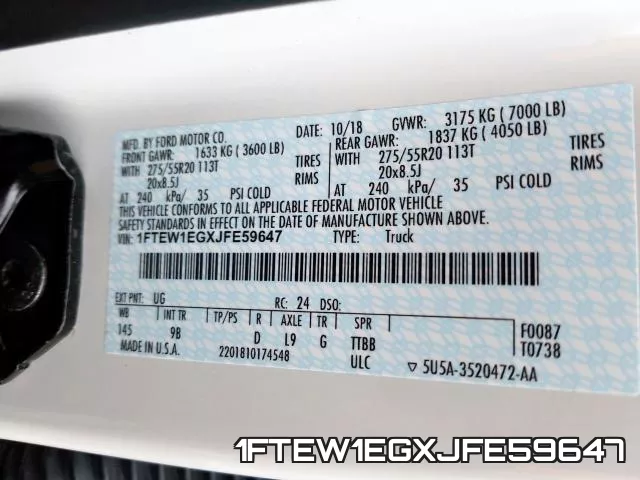 1FTEW1EGXJFE59647 фото 2