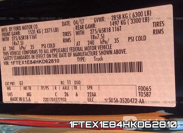 1FTEX1E84HKD62810 фото 7
