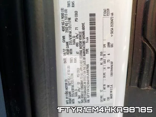 1FTYR1CM4HKA98785 фото 2