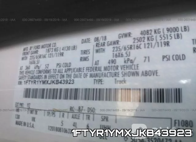 1FTYR1YMXJKB43923 фото 5