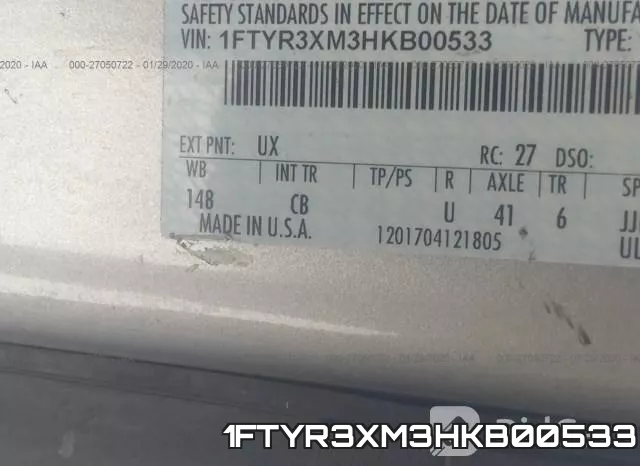 1FTYR3XM3HKB00533 фото 8