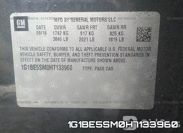 1G1BE5SM0H7133960 фото 8