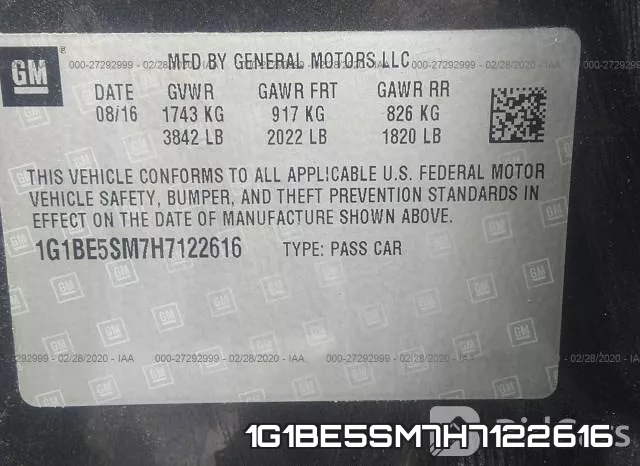 1G1BE5SM7H7122616 фото 6