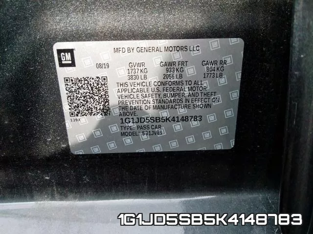1G1JD5SB5K4148783 фото 2