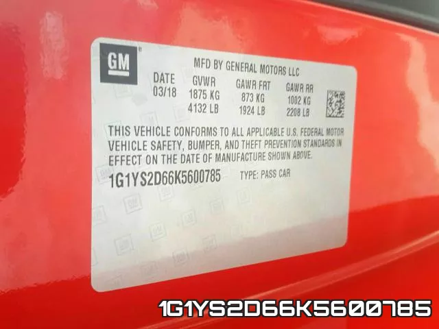 1G1YS2D66K5600785 фото 2