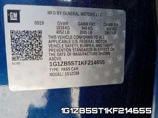 1G1ZB5ST1KF214655 фото 2