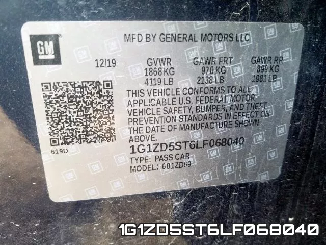 1G1ZD5ST6LF068040 фото 2
