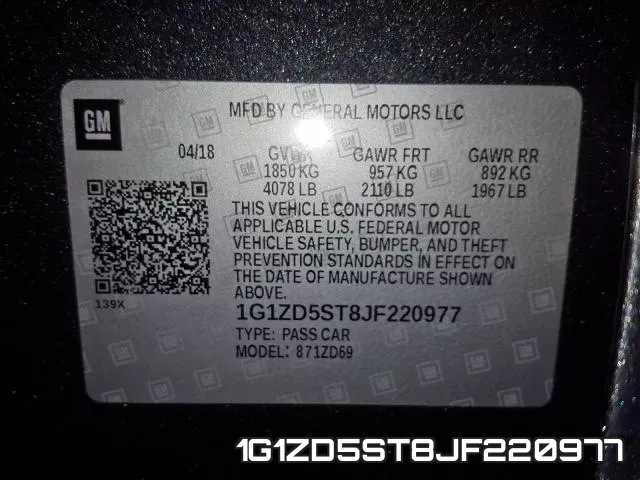 1G1ZD5ST8JF220977 фото 2