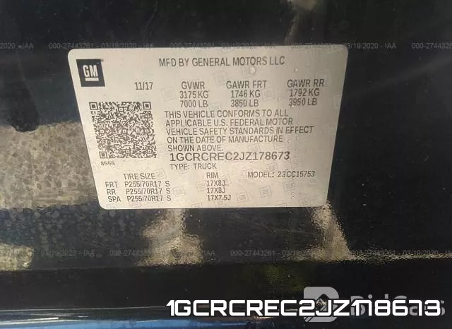 1GCRCREC2JZ178673 фото 9