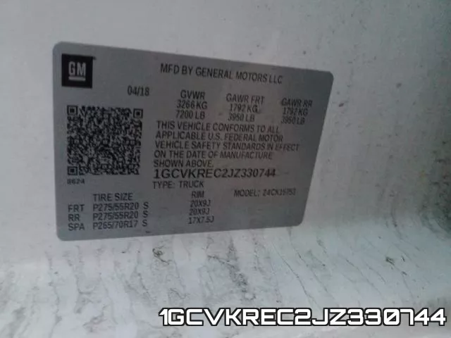 1GCVKREC2JZ330744 фото 2