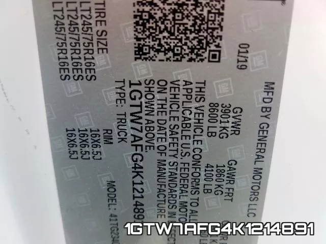 1GTW7AFG4K1214891 фото 2