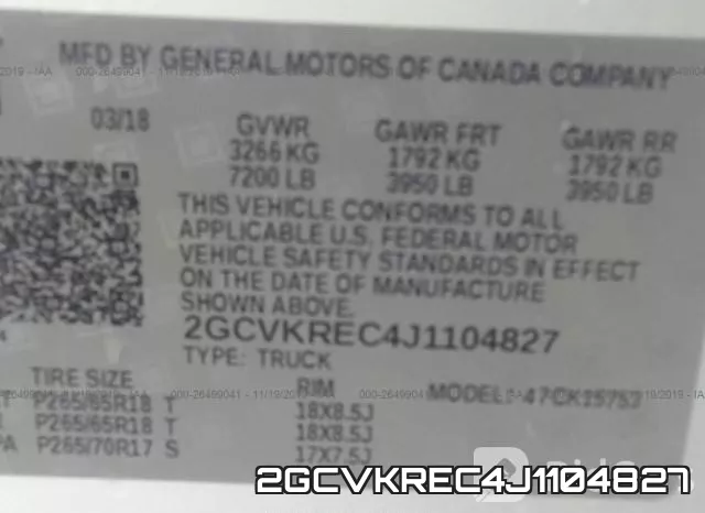 2GCVKREC4J1104827 фото 8