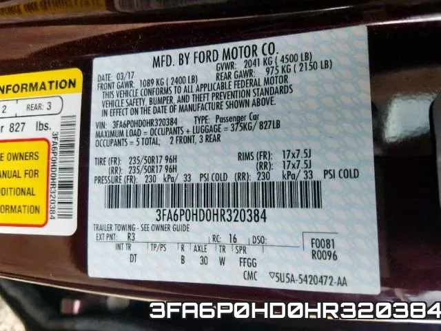 3FA6P0HD0HR320384 фото 2