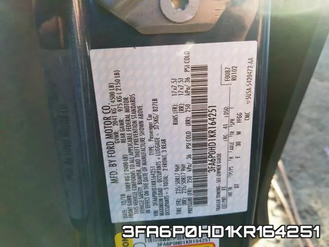 3FA6P0HD1KR164251 фото 2