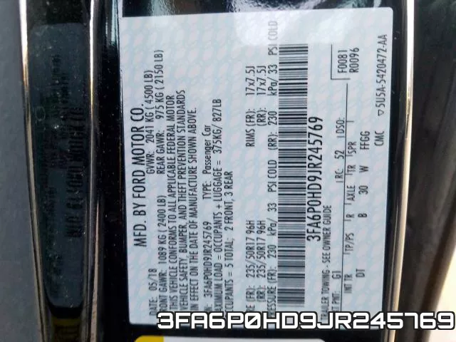 3FA6P0HD9JR245769 фото 2