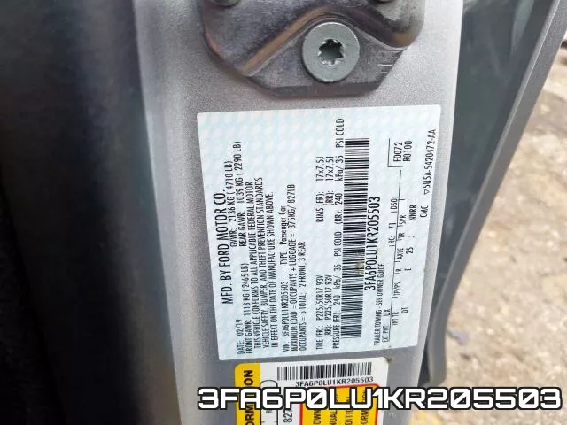 3FA6P0LU1KR205503 фото 2