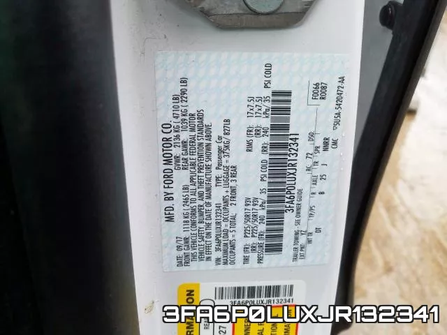 3FA6P0LUXJR132341 фото 2
