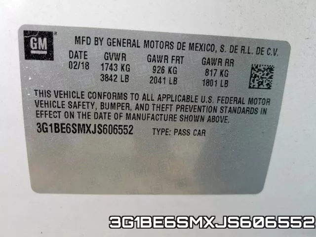 3G1BE6SMXJS606552 фото 2