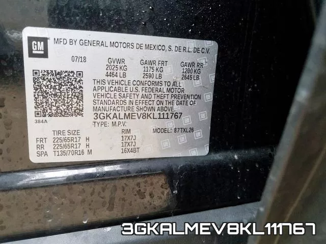 3GKALMEV8KL111767 фото 2