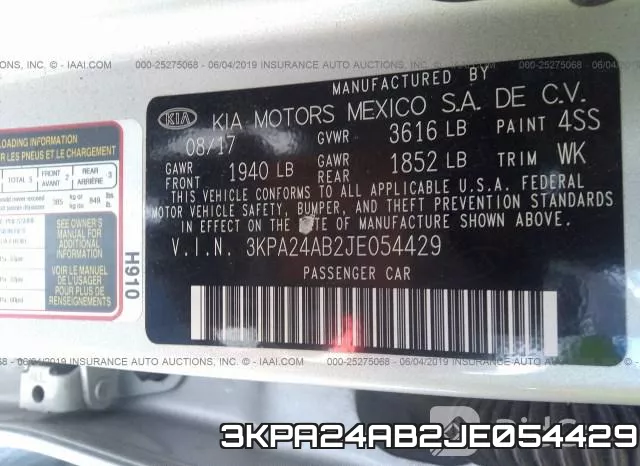 3KPA24AB2JE054429 фото 6