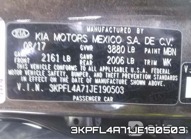 3KPFL4A71JE190503 фото 5