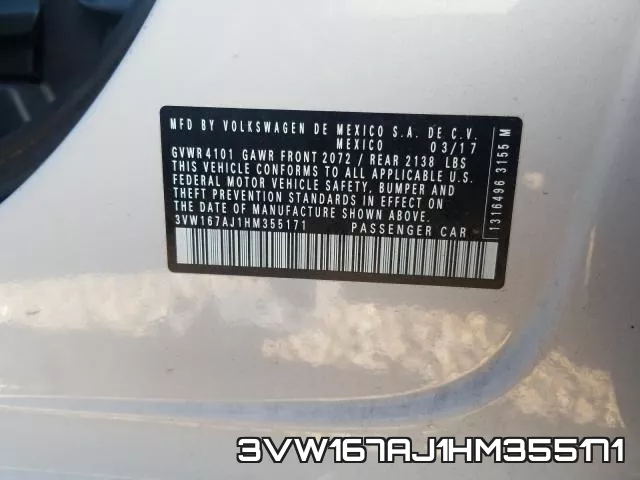 3VW167AJ1HM355171 фото 2