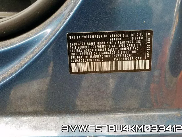 3VWC57BU4KM033412 фото 2