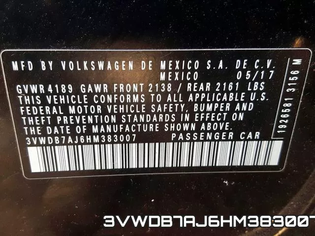 3VWDB7AJ6HM383007 фото 2