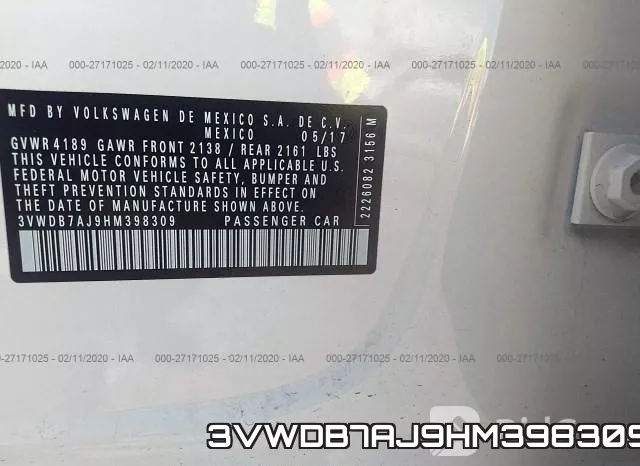 3VWDB7AJ9HM398309 фото 10