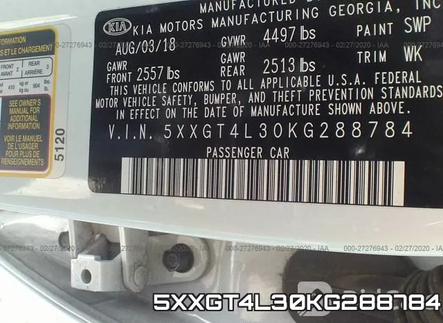5XXGT4L30KG288784 фото 7