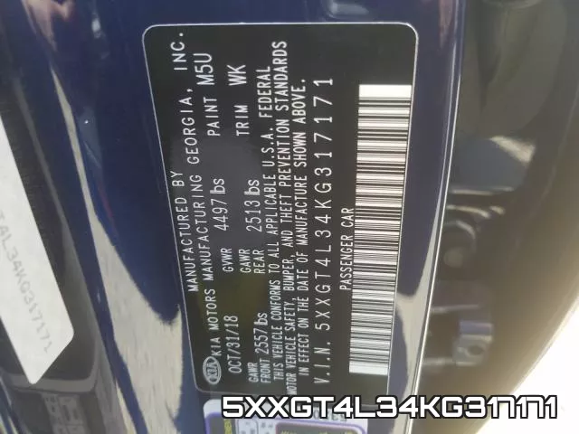 5XXGT4L34KG317171 фото 2