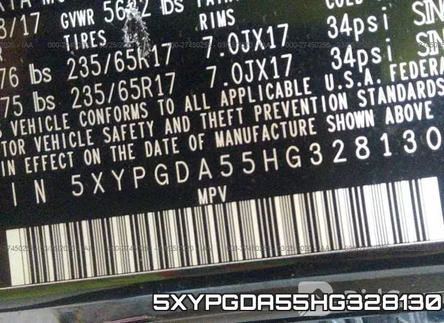 5XYPGDA55HG328130 фото 4