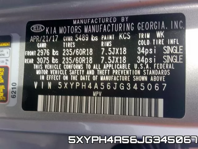 5XYPH4A56JG345067 фото 2