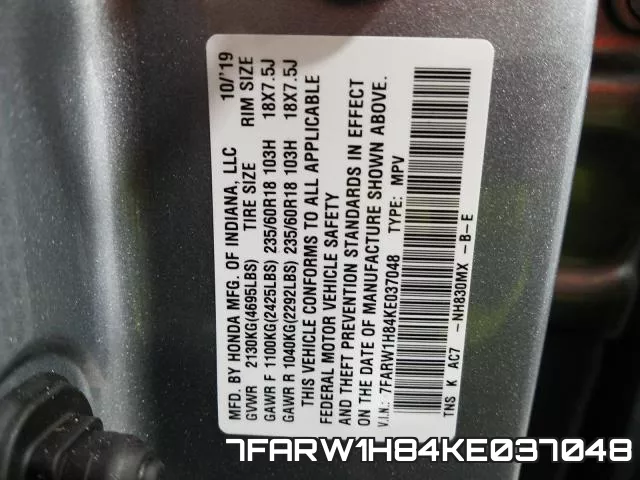 7FARW1H84KE037048 фото 2