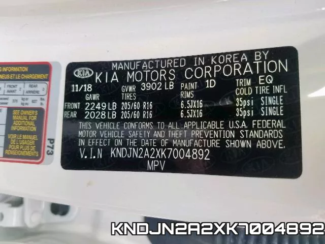 KNDJN2A2XK7004892 фото 2