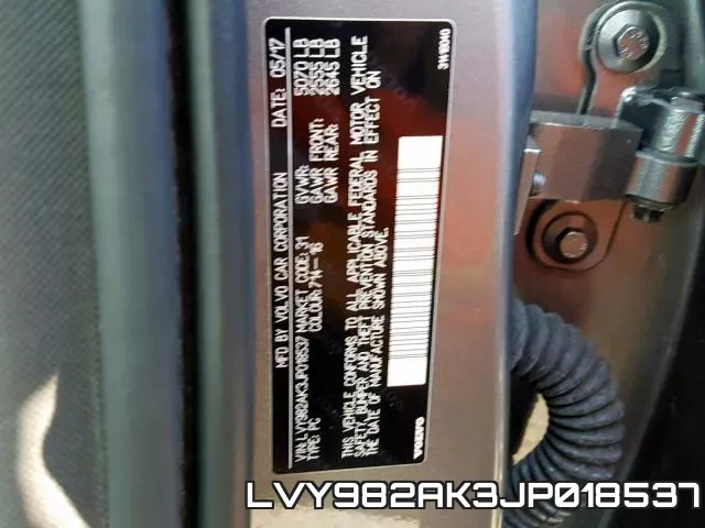 LVY982AK3JP018537 фото 2