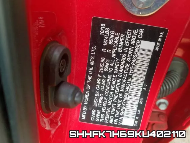 SHHFK7H69KU402110 фото 2