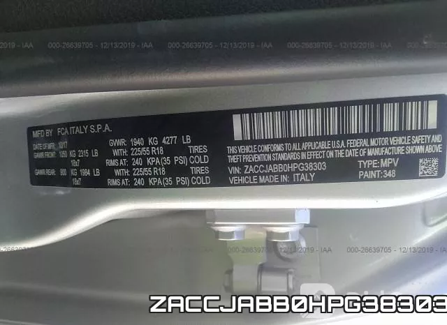 ZACCJABB0HPG38303 фото 6