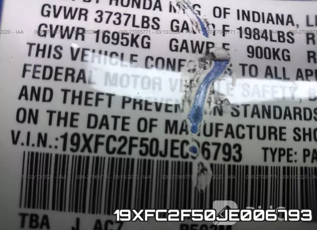 19XFC2F50JE006793 фото 7