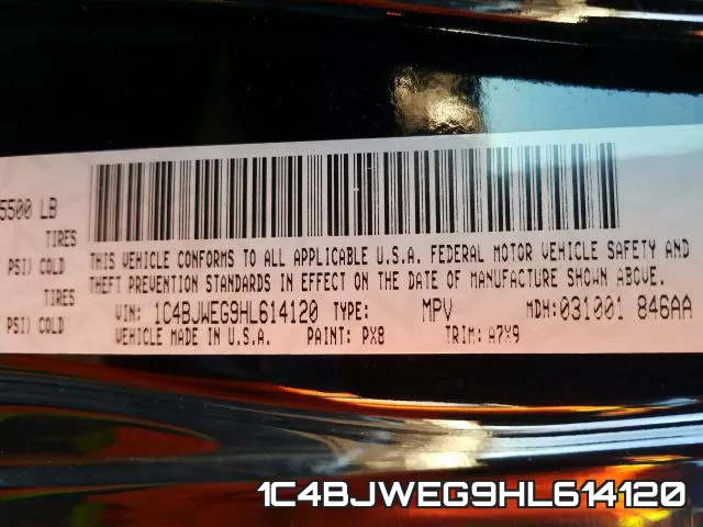 1C4BJWEG9HL614120 фото 2