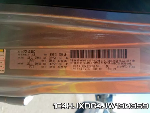 1C4HJXDG4JW130359 фото 2