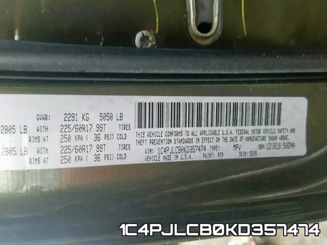 1C4PJLCB0KD357474 фото 2