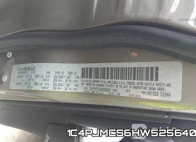 1C4PJMCS6HW525640 фото 8