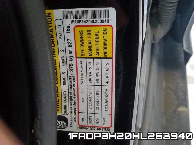 1FADP3H20HL253940 фото 2