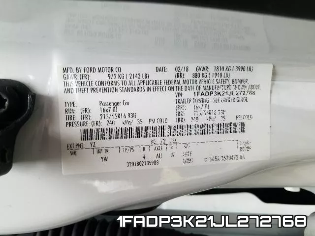 1FADP3K21JL272768 фото 2