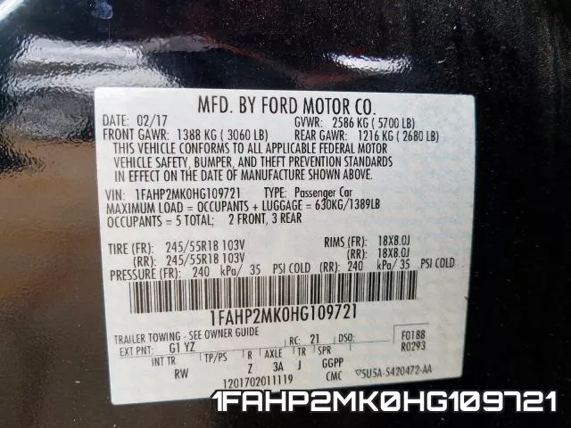 1FAHP2MK0HG109721 фото 2