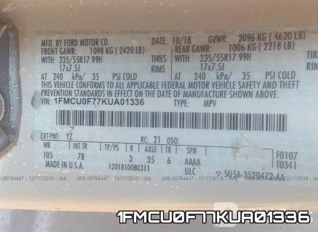 1FMCU0F77KUA01336 фото 10