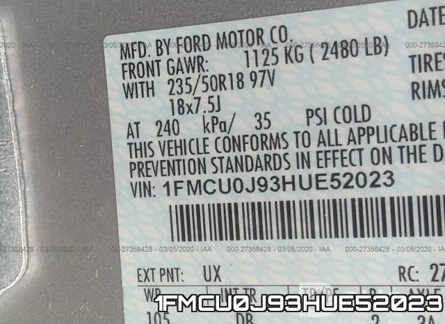 1FMCU0J93HUE52023 фото 10